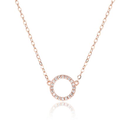 שרשרת רוז גולד "מעגל הנצח" – מכסף 925 משובצת זרקונים